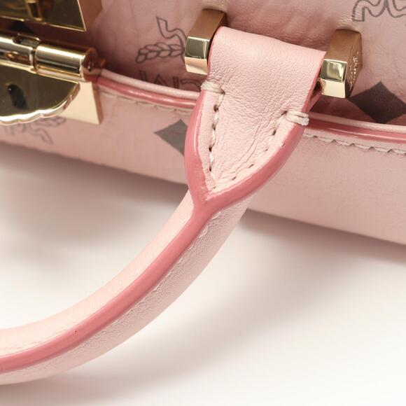 MCM Visetos Vanity Bag Handbag Leather Pink - Picture 6 of 7